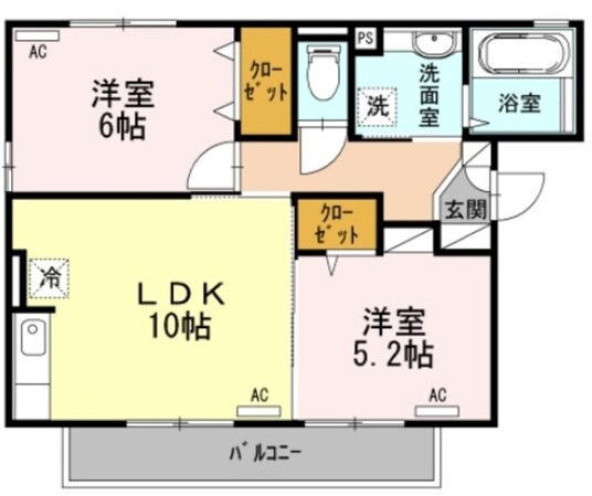 パレス鹿本の物件間取画像